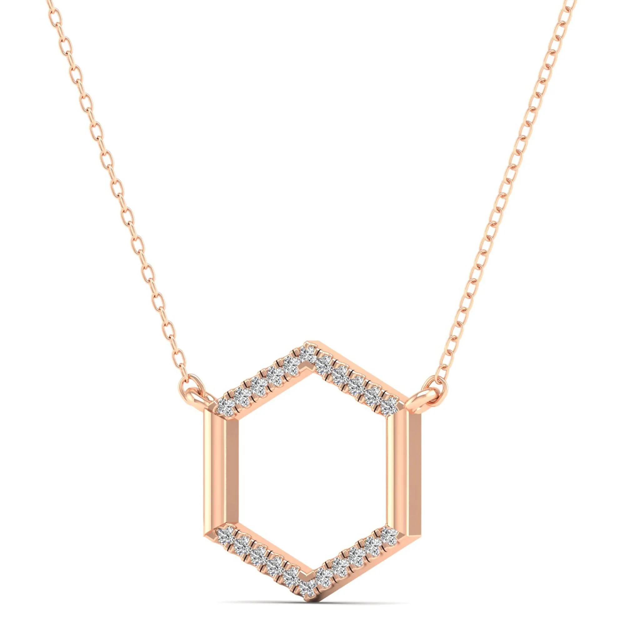 Hexagon Diamond Necklace