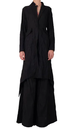 High Low Style Linen Long Blazer