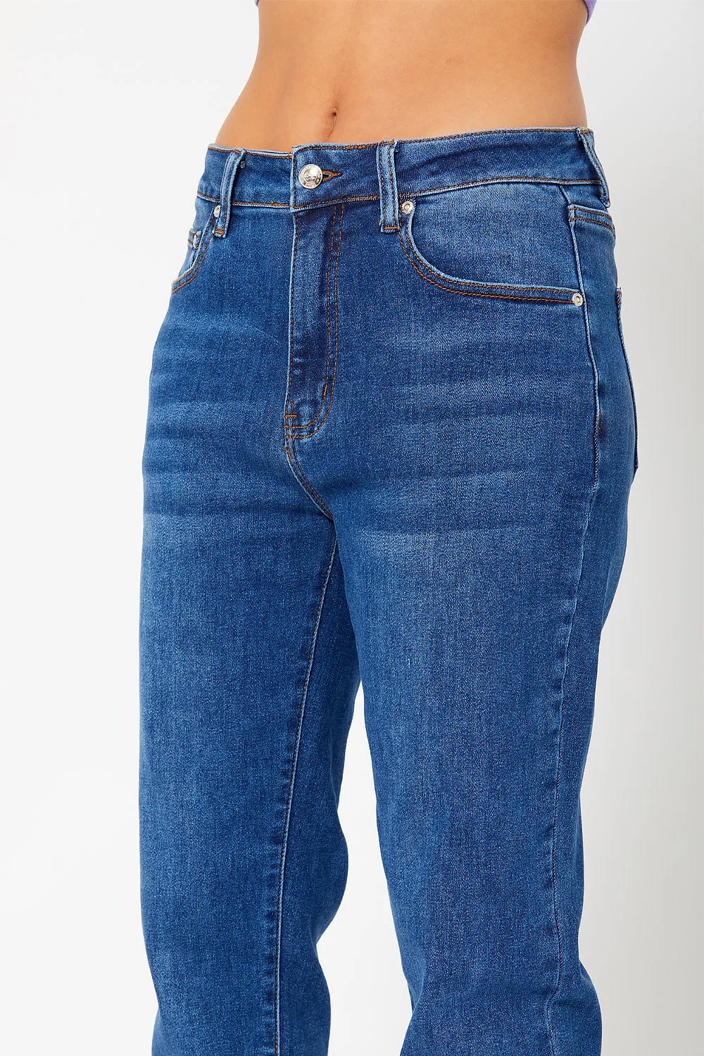High-rise dad fit denim