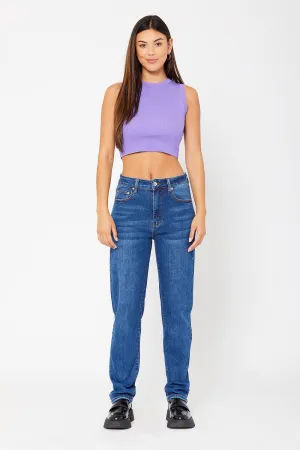 High-rise dad fit denim