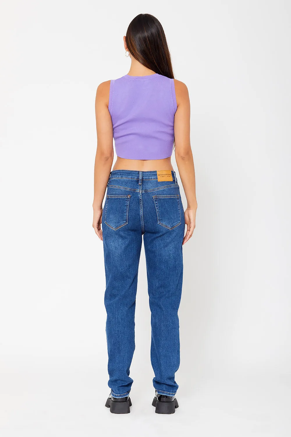 High-rise dad fit denim
