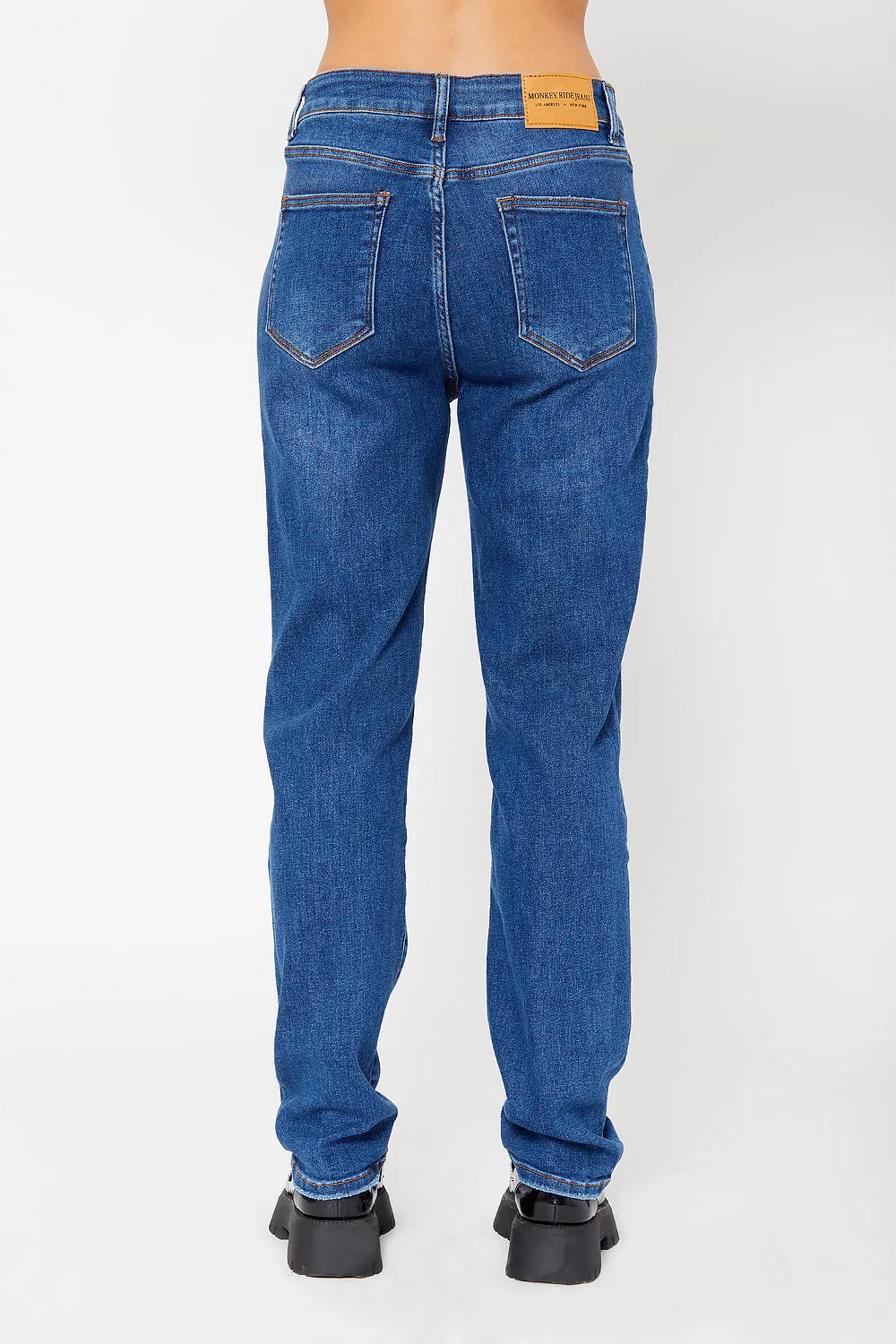 High-rise dad fit denim