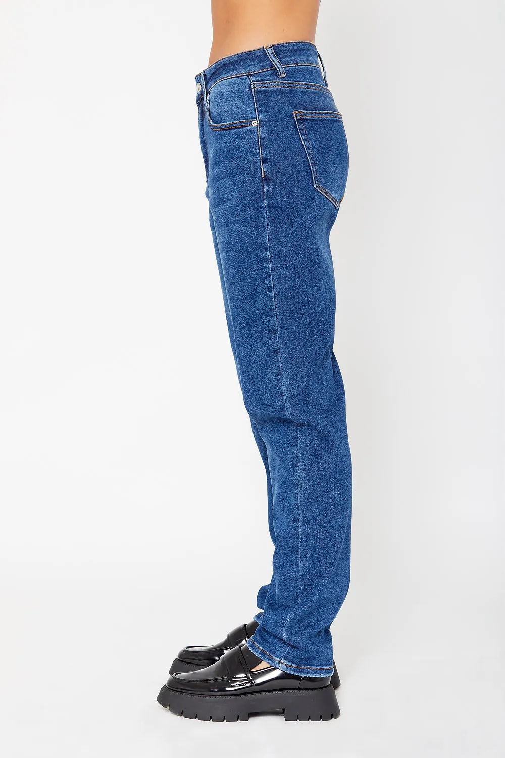High-rise dad fit denim