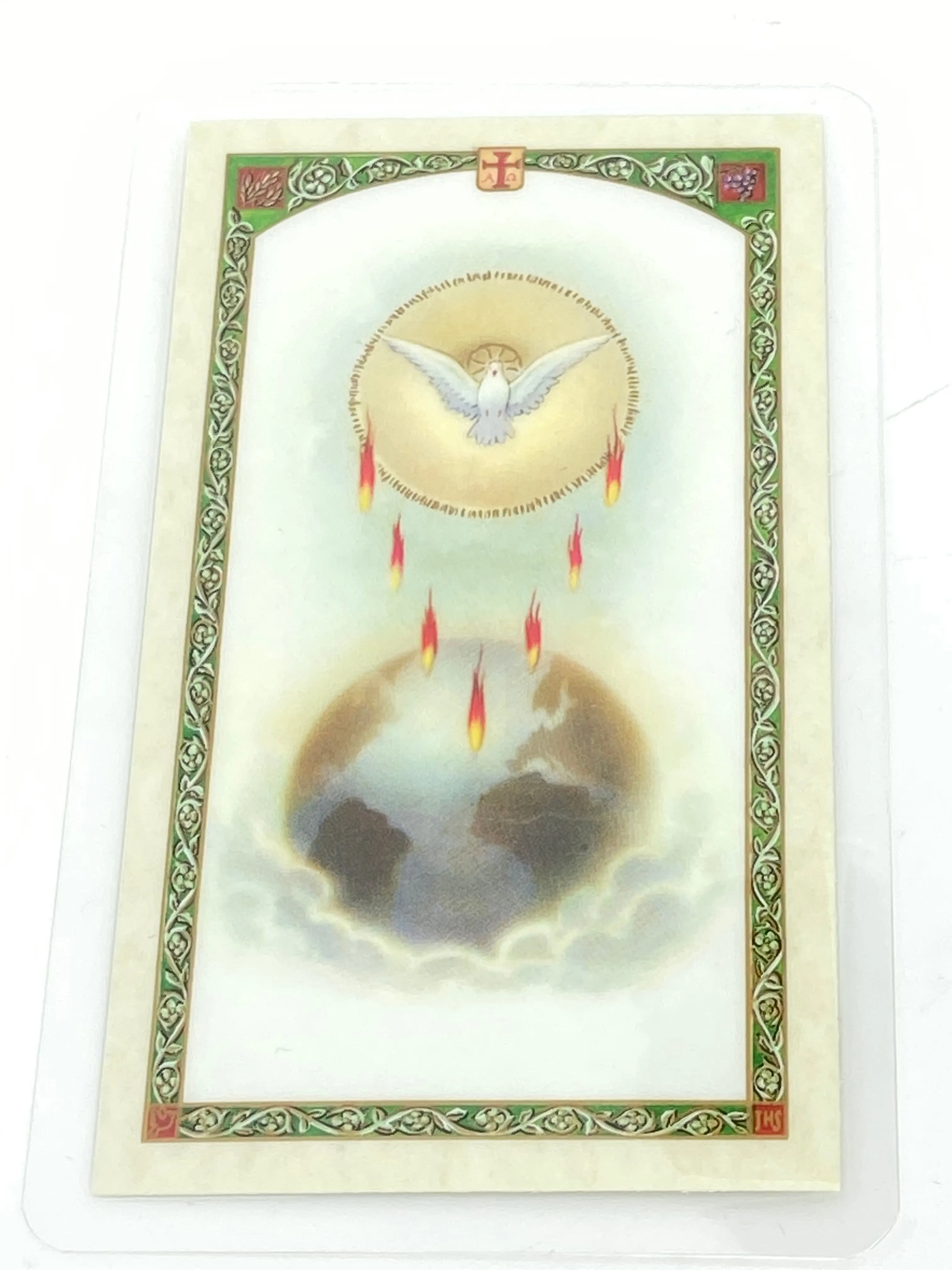 Holy Spirit Laminated Holy Card (Plastic Covered)