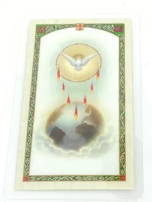 Holy Spirit Laminated Holy Card (Plastic Covered)