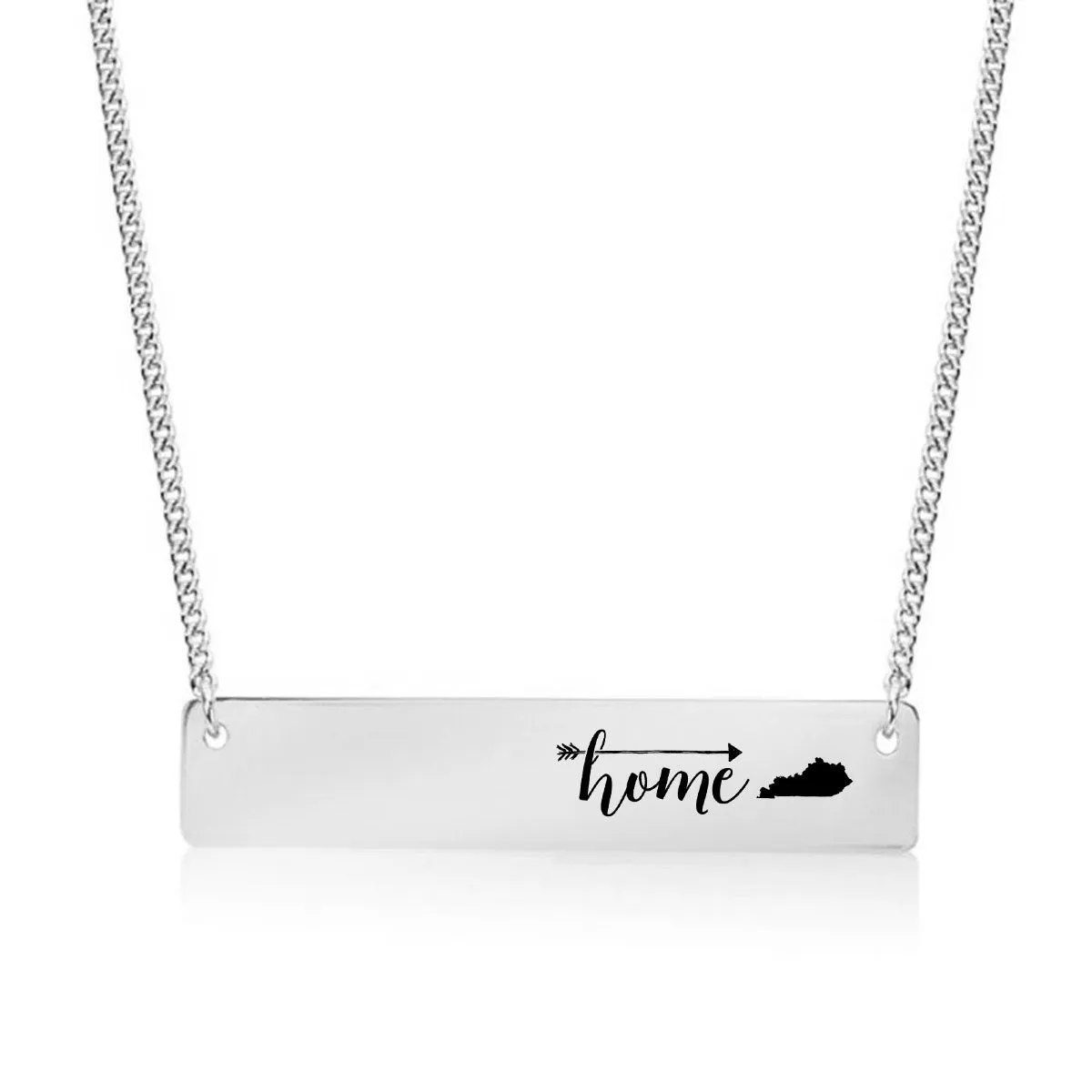 Home is Kentucky Gold / Silver Bar Necklace