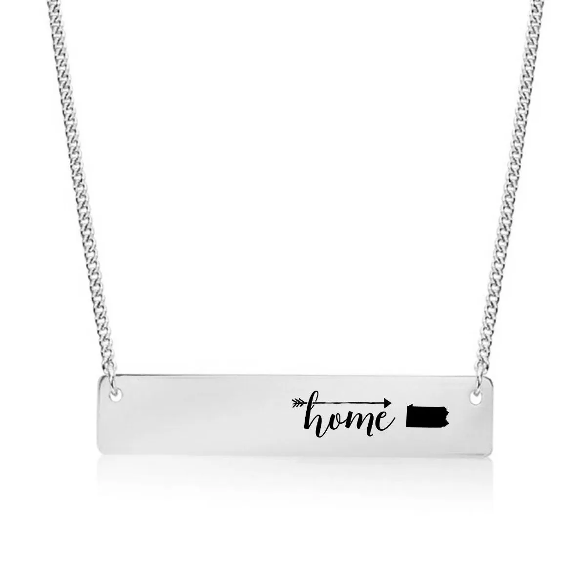 Home is Pennsylvania Gold / Silver Bar Necklace