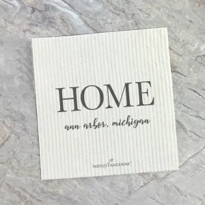 Home with City and State - Swedish Dish Cloth