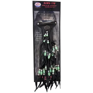 HTGreen "Hawg Tyd" The Authentic Leather Hair TYS - Green Beads