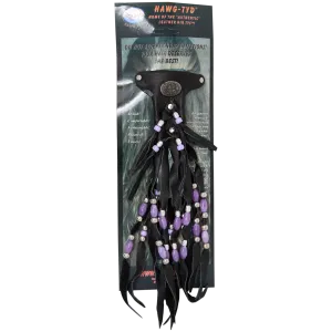 HTPurple "Hawg Tyd" The Authentic Leather Hair TYS - Purple Beads