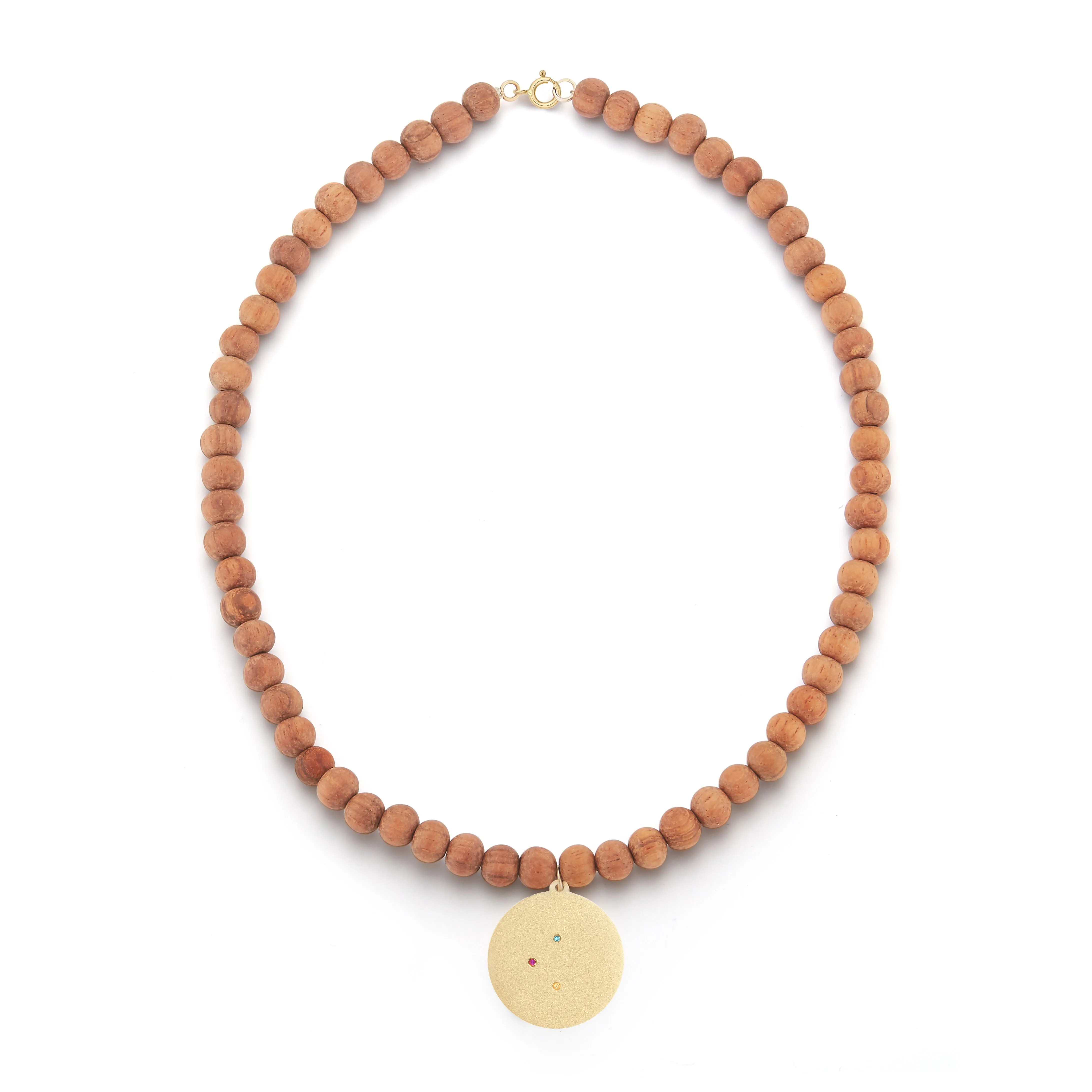Hummingbird Wood Bead Charm Necklace