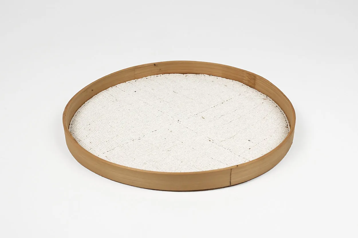 Indonesian Beaded Trays- White