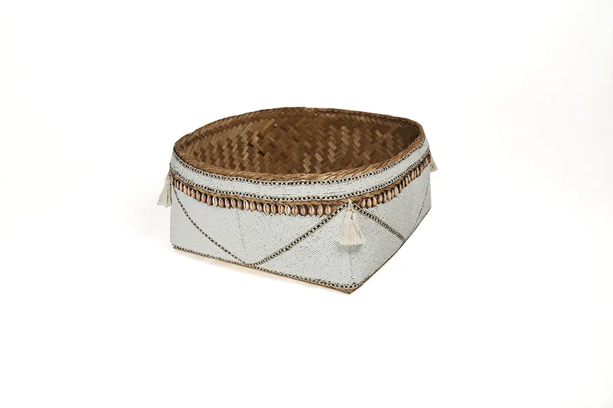 Indonesian Beaded XL Floor Basket