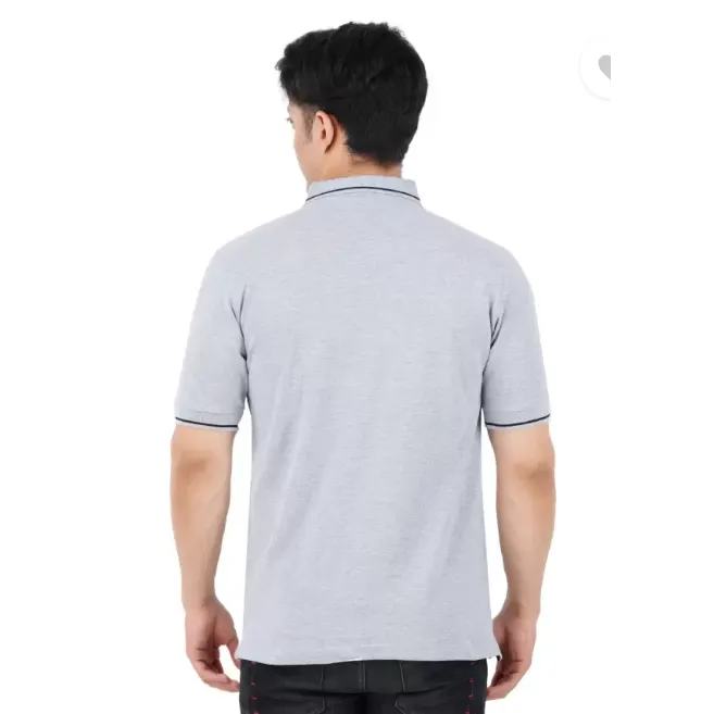 INSTOCK-Men's Solid Polo Neck Cotton Blend T-Shirt