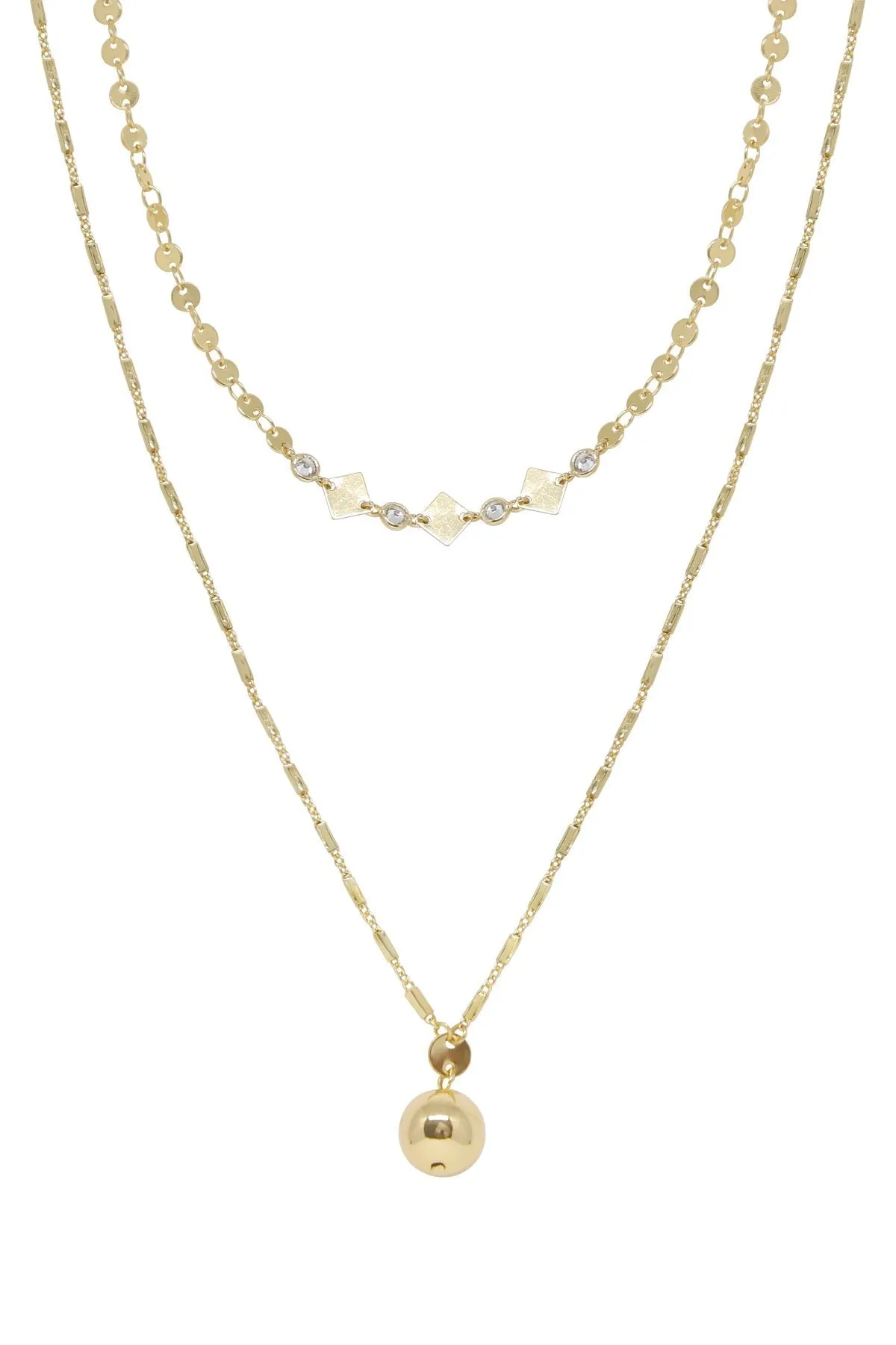 Issa 18k Gold Plated Ball Layered Necklace