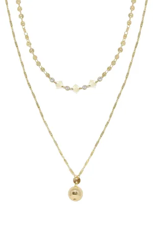 Issa 18k Gold Plated Ball Layered Necklace