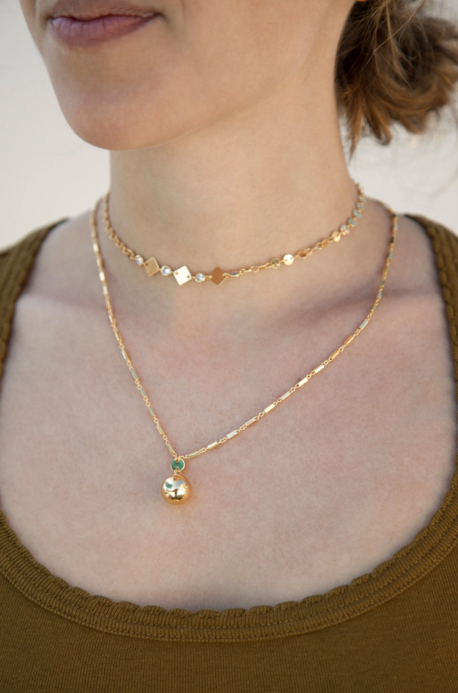 Issa 18k Gold Plated Ball Layered Necklace