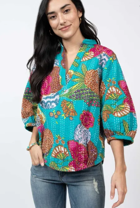 Ivy Jane Kantha Stitched Pullover