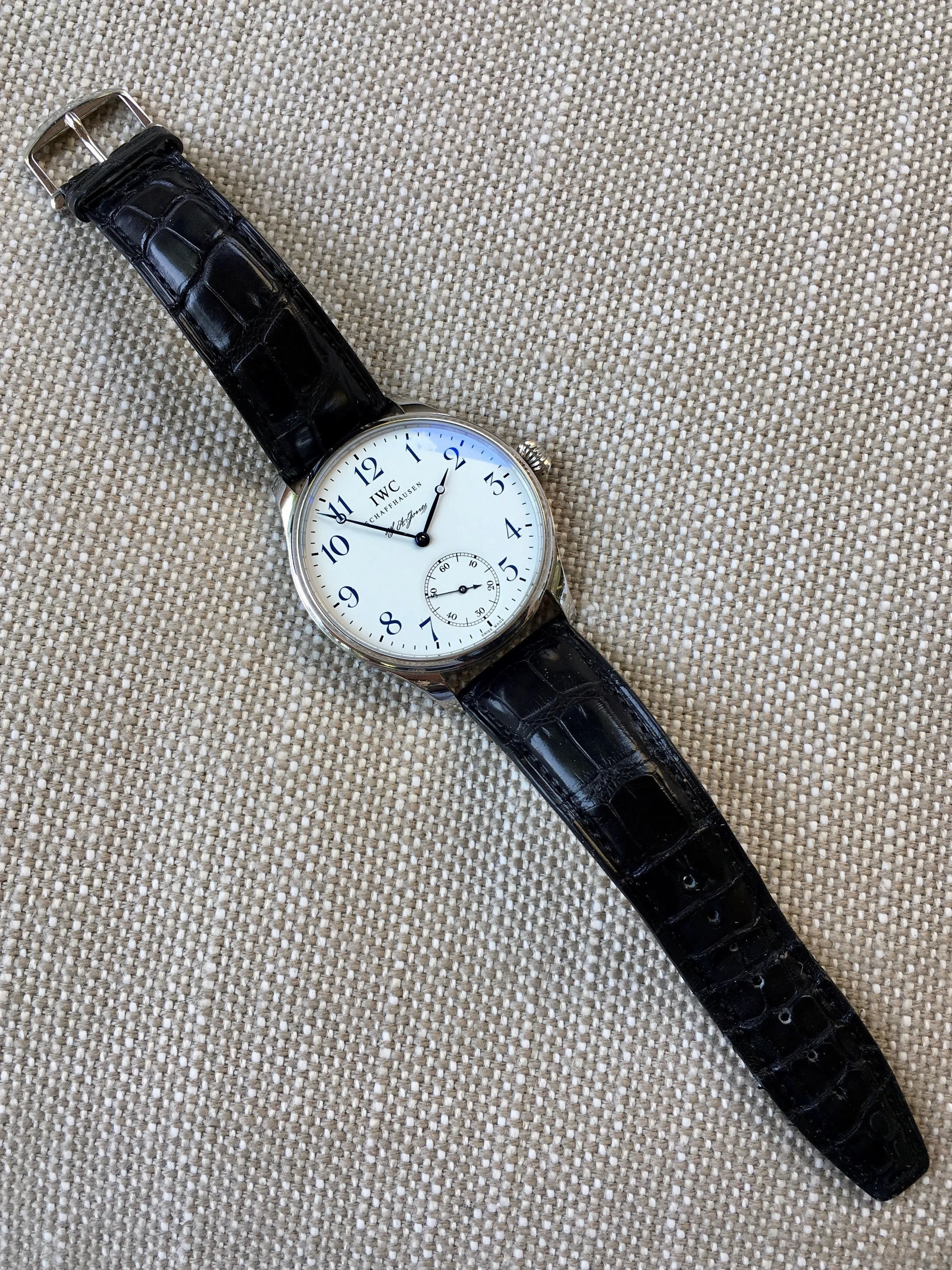 IWC Portuguese F.A. Jones 5442 Limited Edition 42mm Manual Wind Enamel Wristwatch