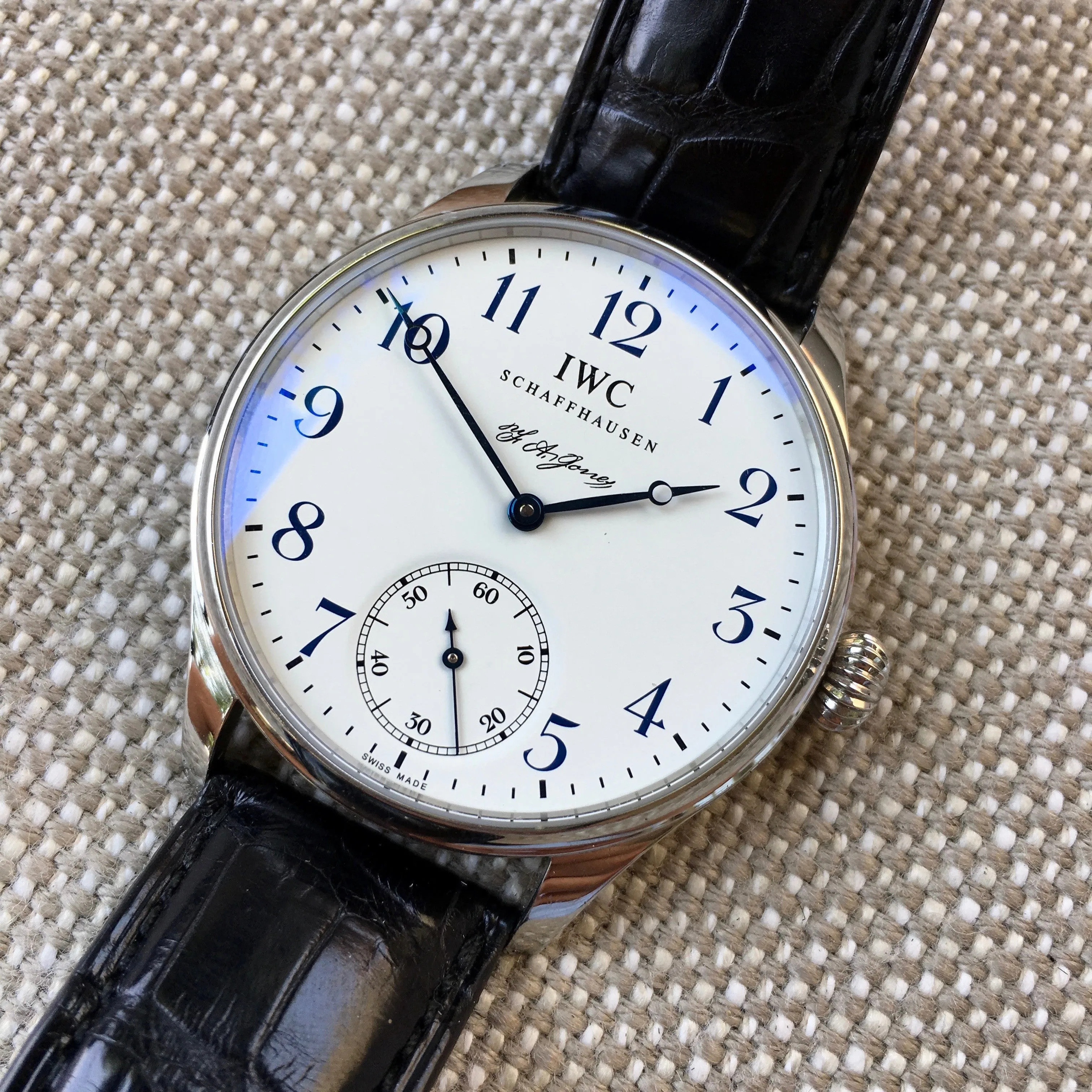 IWC Portuguese F.A. Jones 5442 Limited Edition 42mm Manual Wind Enamel Wristwatch