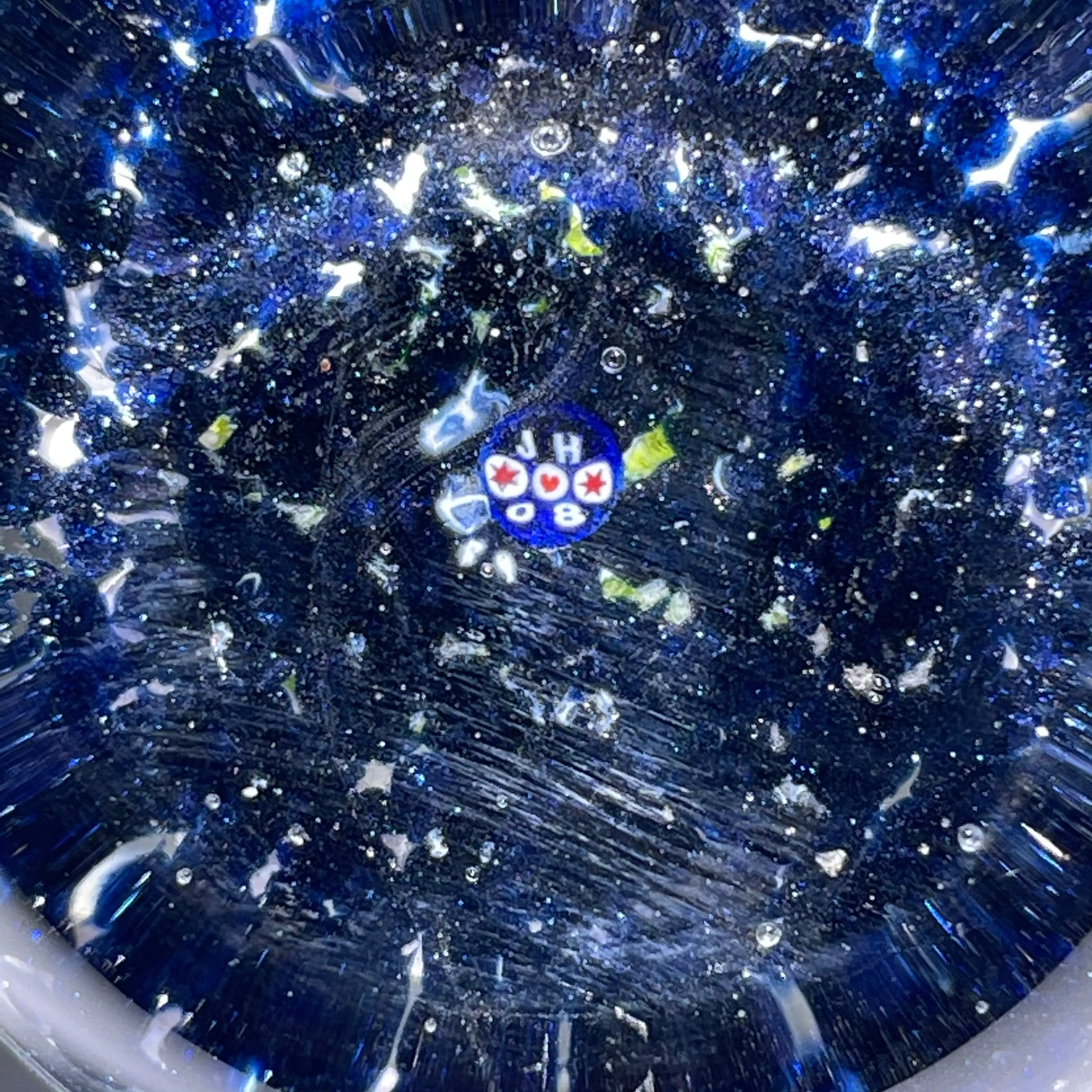 James Hart 2008 Complex Concentric Millefiori w/ Roses on Aventurine Ground