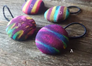 Japanese Handmade Repurposed Remnants Covered Button Hair Tie, phus0017-20