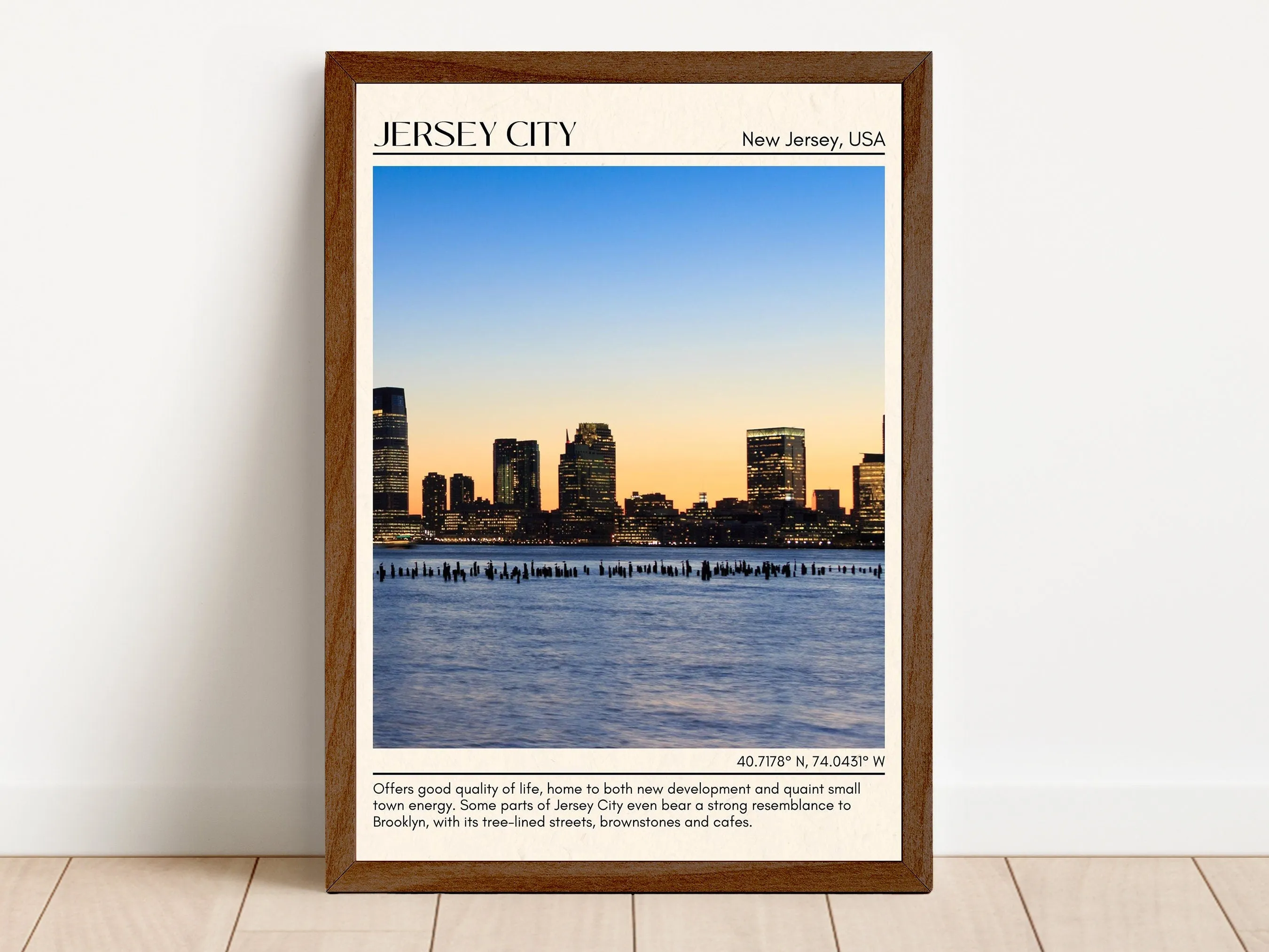 Jersey City Minimal Wall Art, New Jersey, USA
