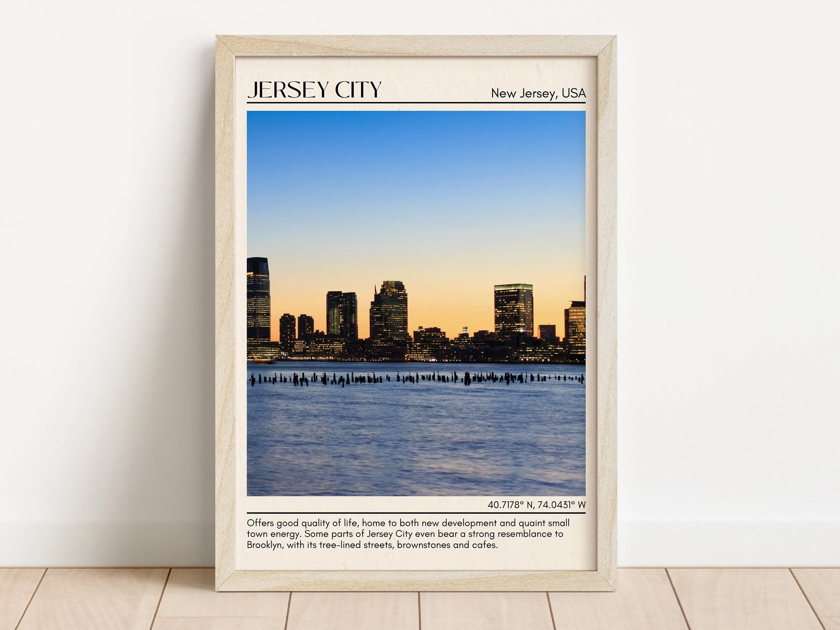 Jersey City Minimal Wall Art, New Jersey, USA
