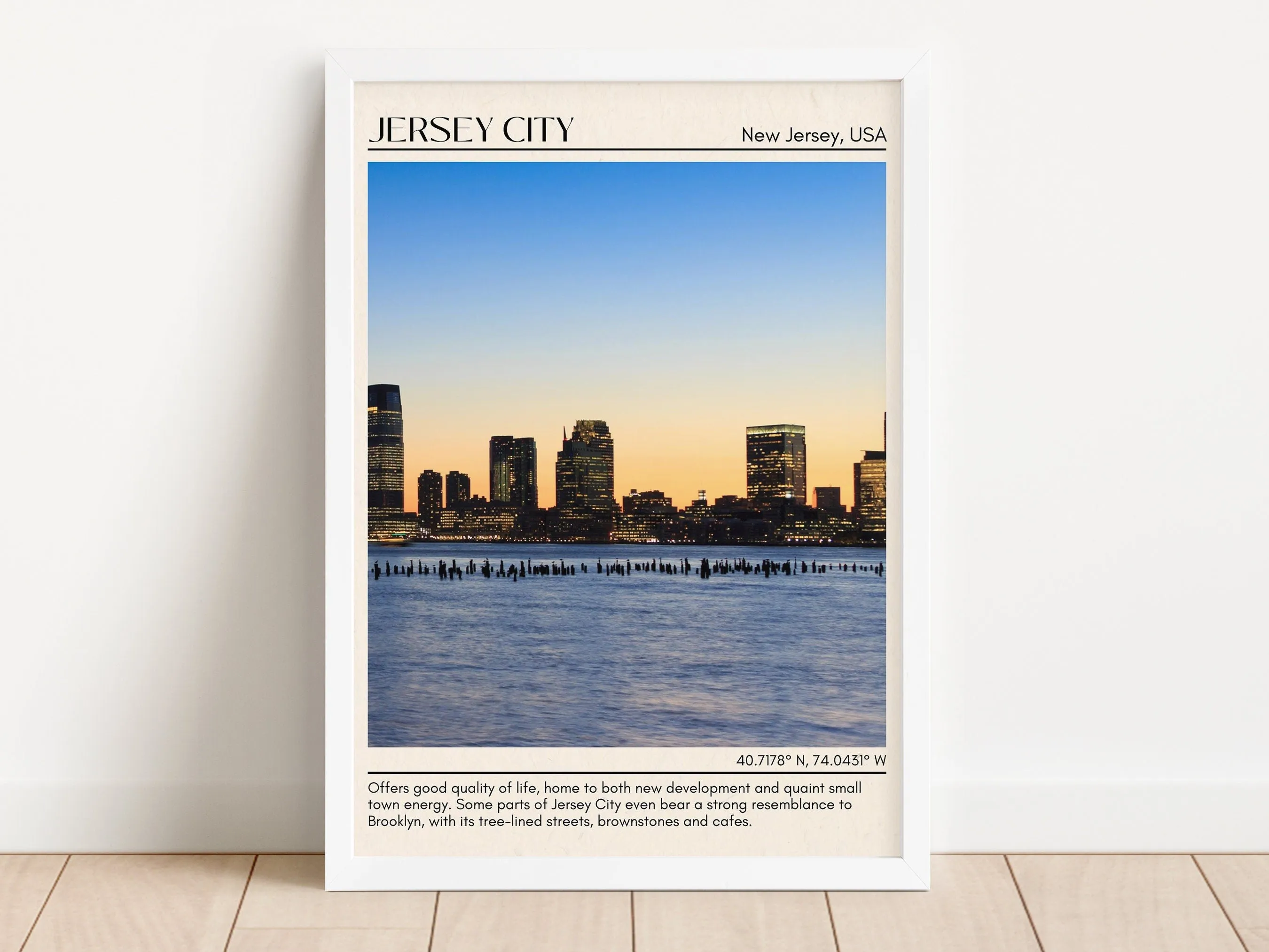 Jersey City Minimal Wall Art, New Jersey, USA