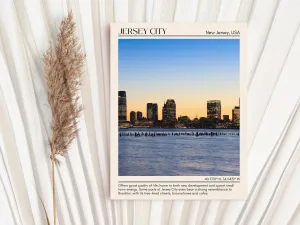 Jersey City Minimal Wall Art, New Jersey, USA
