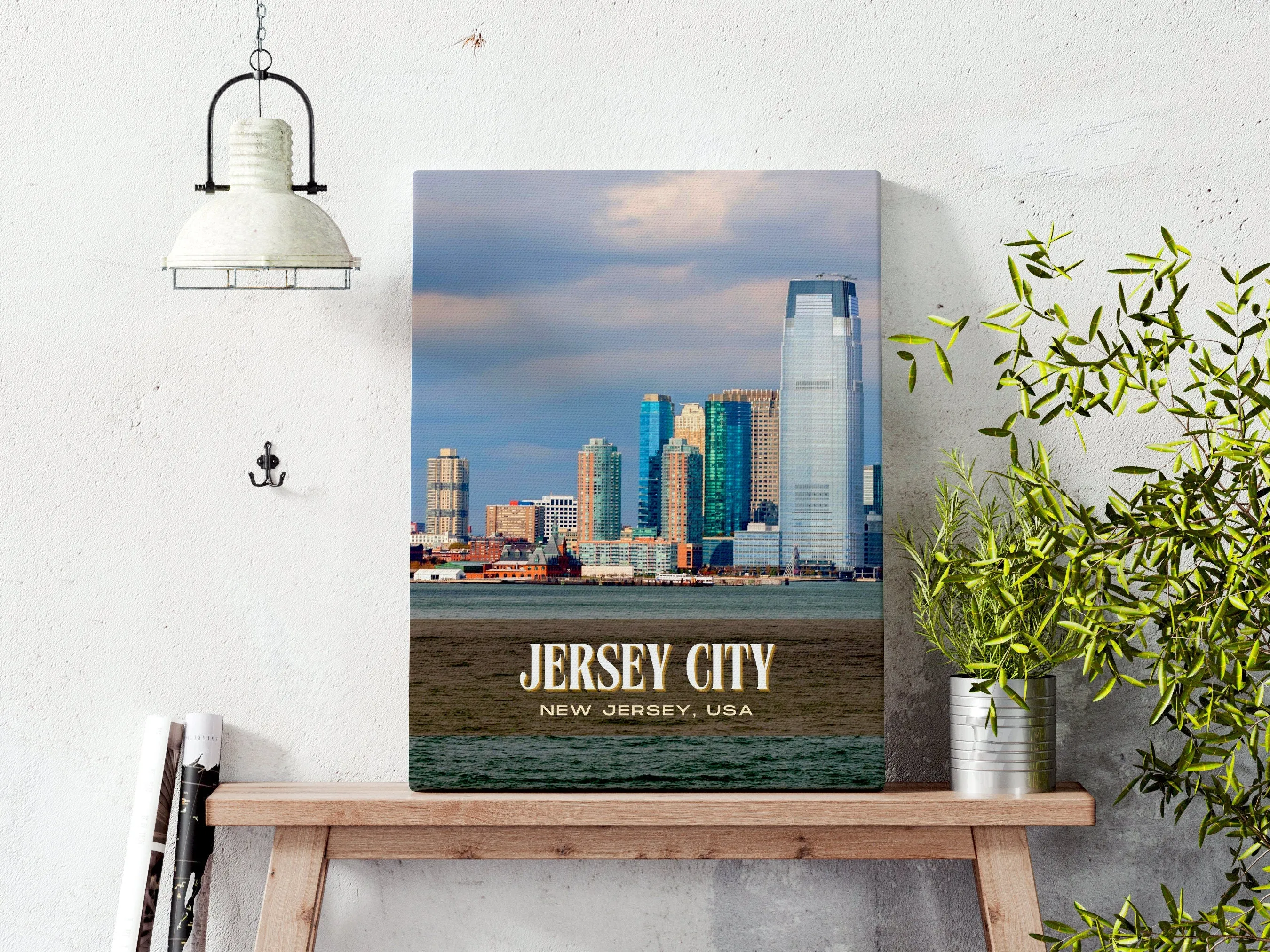 Jersey City Retro Wall Art, New Jersey, USA
