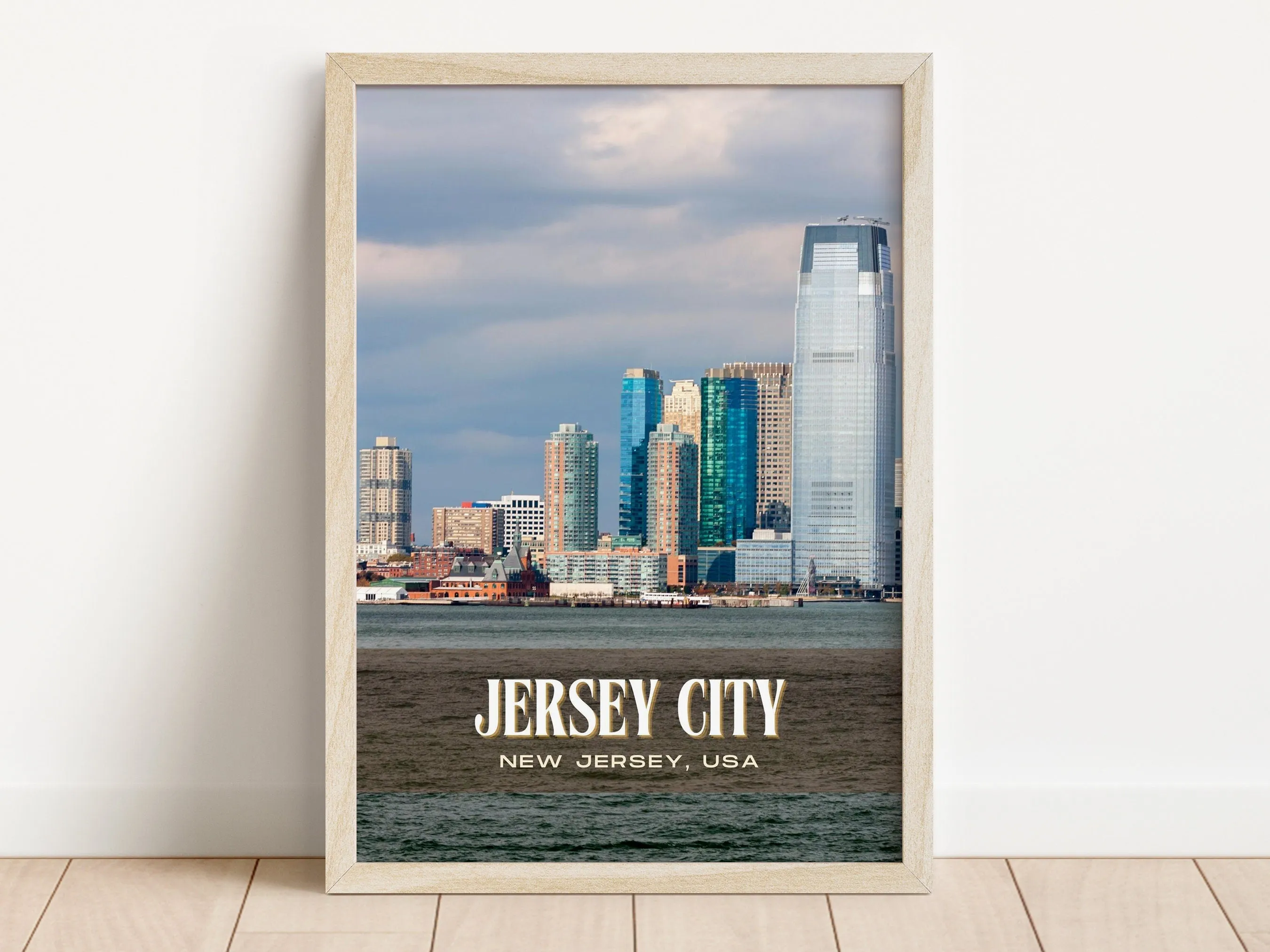 Jersey City Retro Wall Art, New Jersey, USA