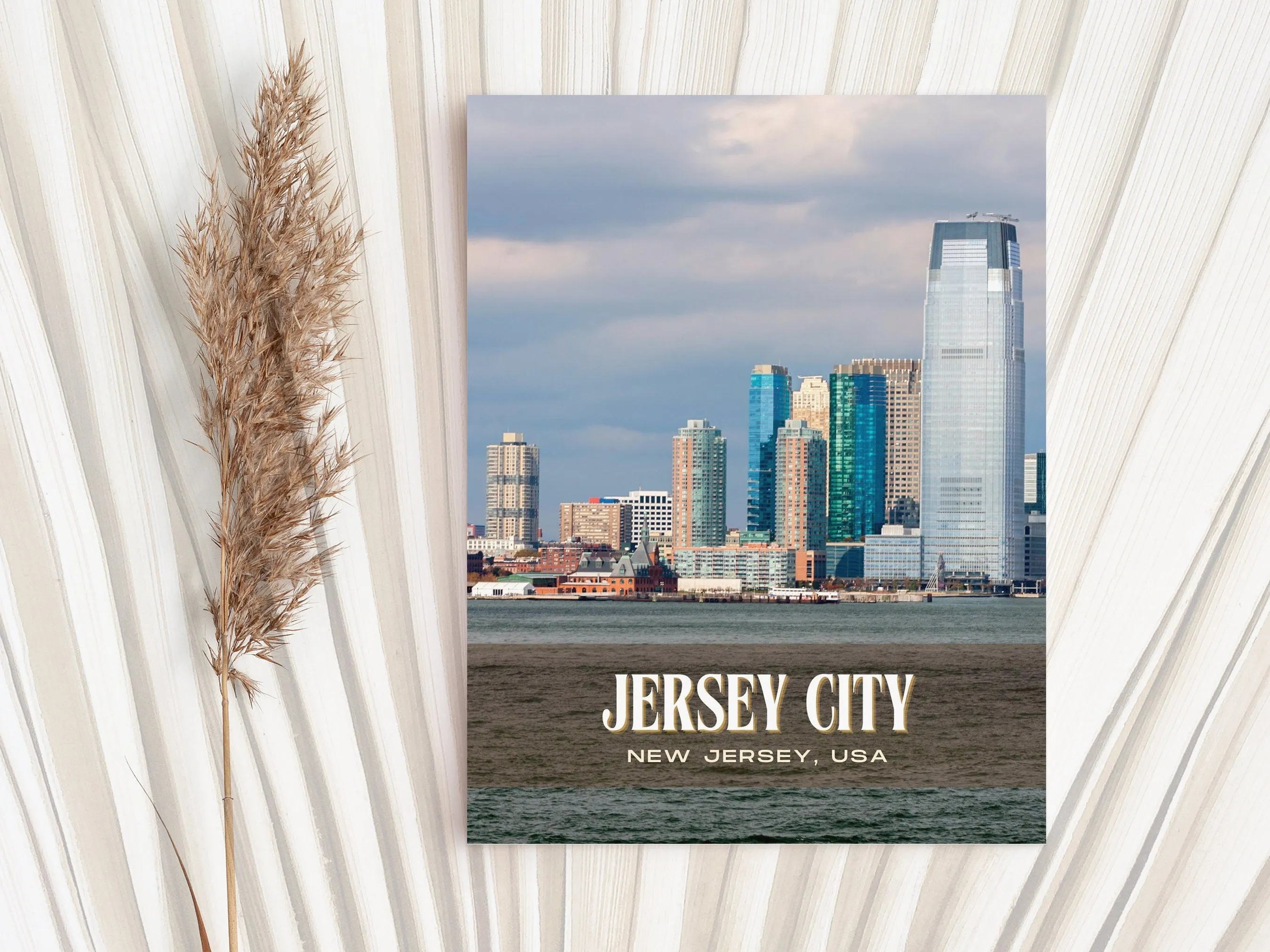 Jersey City Retro Wall Art, New Jersey, USA