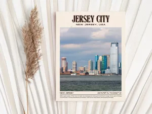 Jersey City Vintage Wall Art, New Jersey, USA