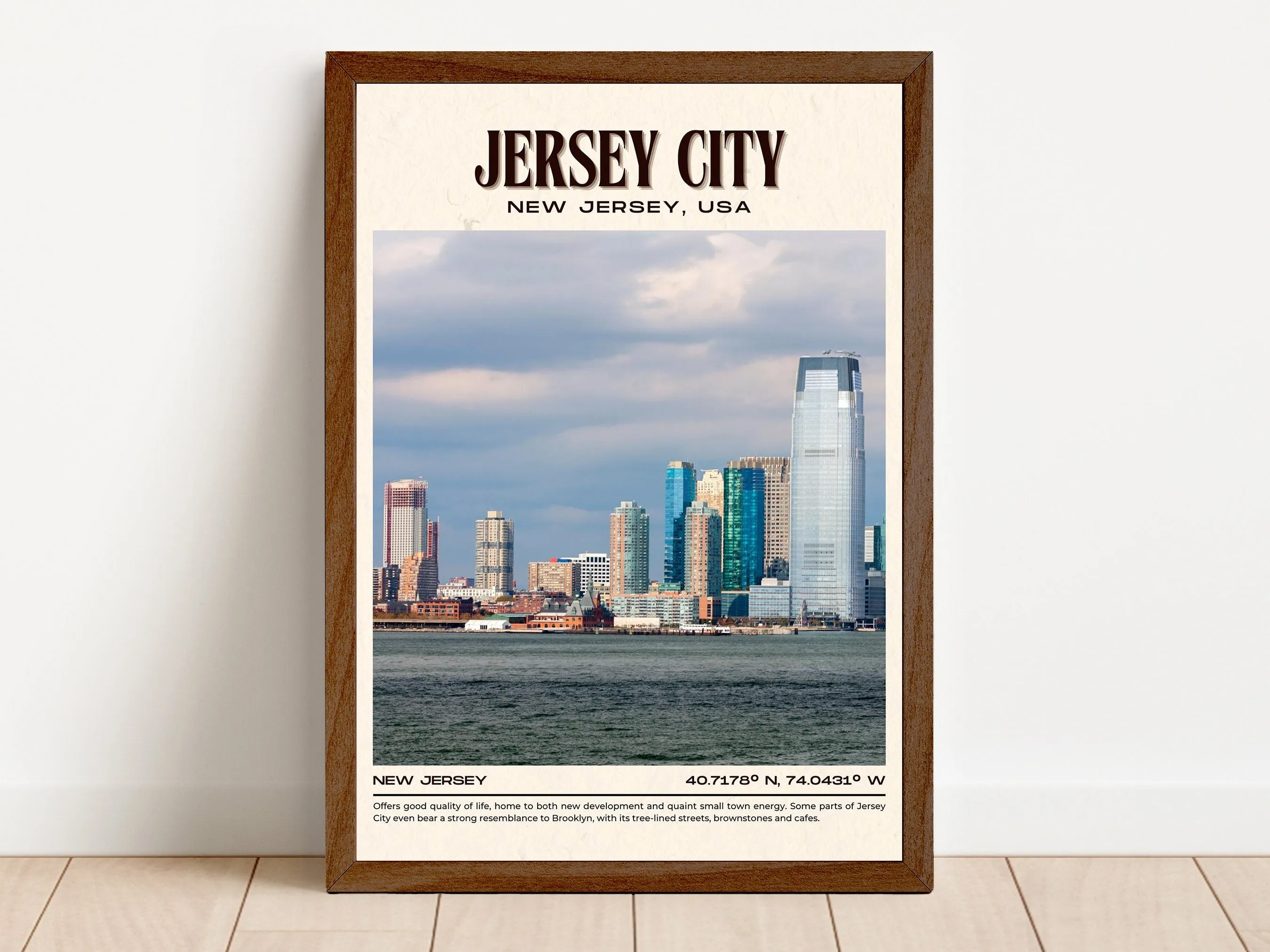 Jersey City Vintage Wall Art, New Jersey, USA