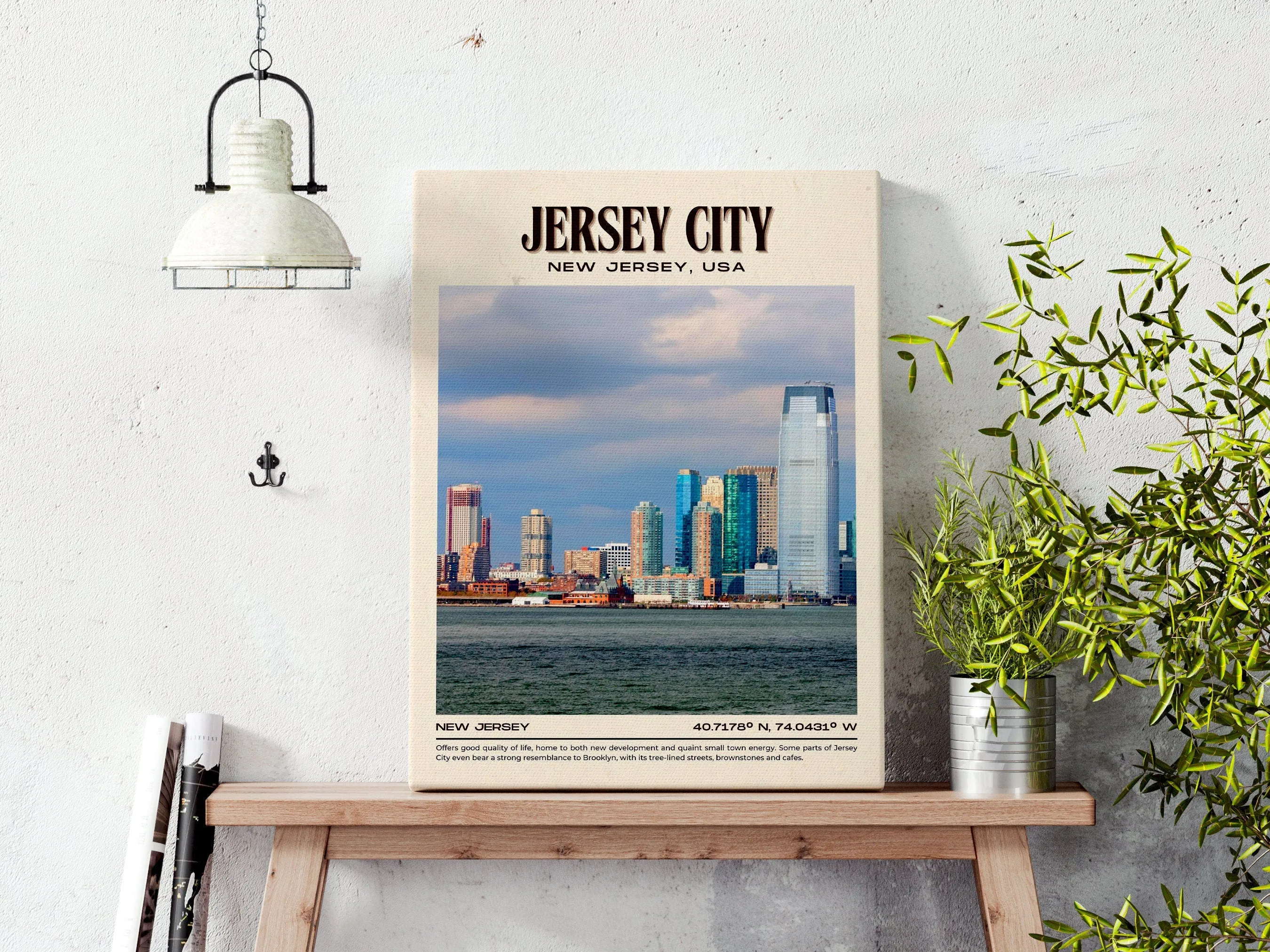 Jersey City Vintage Wall Art, New Jersey, USA