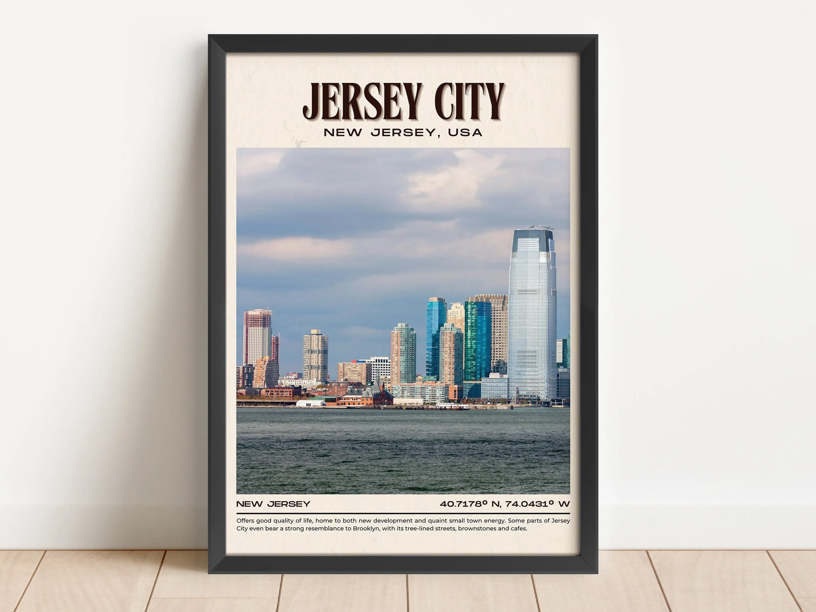 Jersey City Vintage Wall Art, New Jersey, USA
