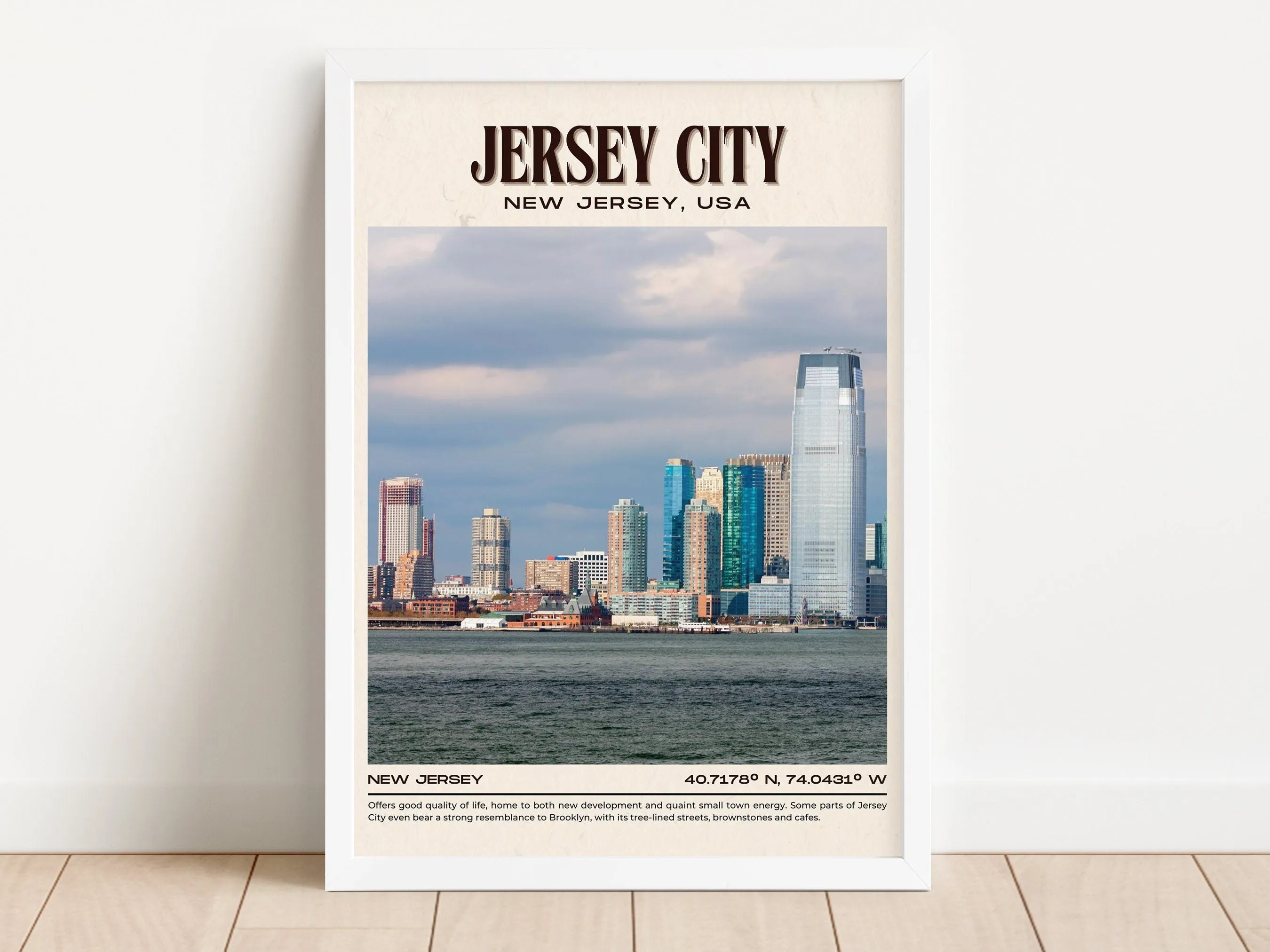 Jersey City Vintage Wall Art, New Jersey, USA