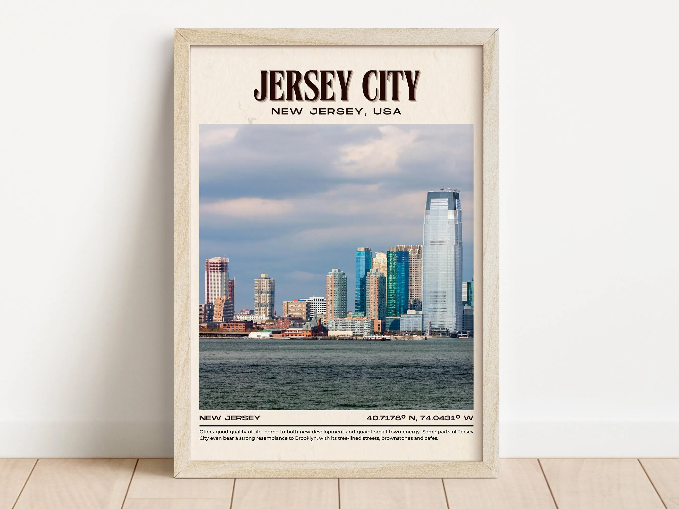 Jersey City Vintage Wall Art, New Jersey, USA