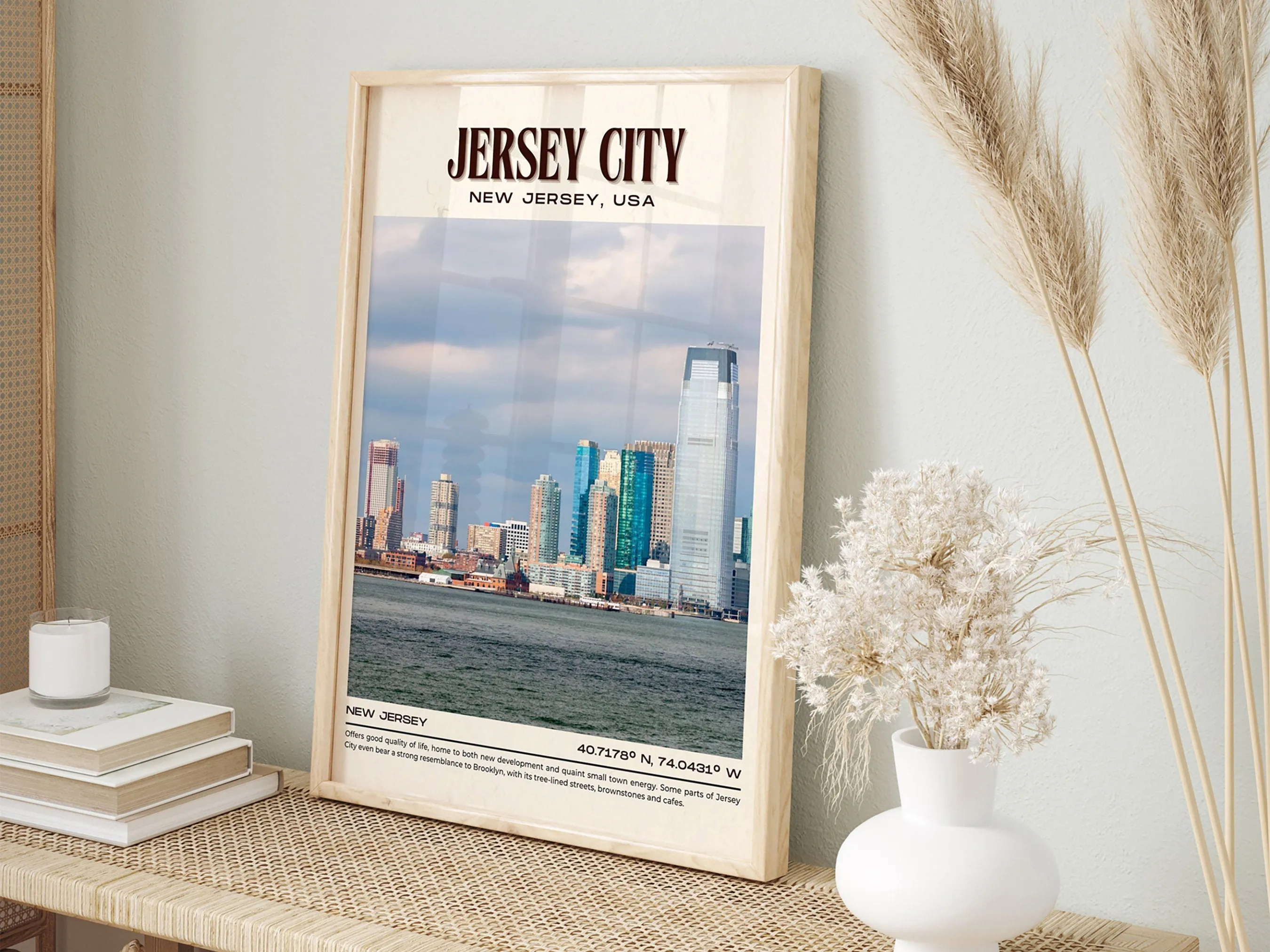 Jersey City Vintage Wall Art, New Jersey, USA