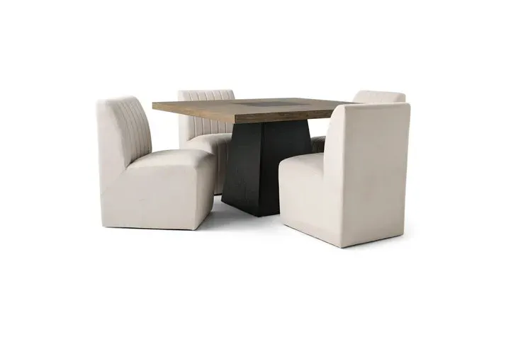 Jessica 54" Square Dining Bench Set (5 pieces)