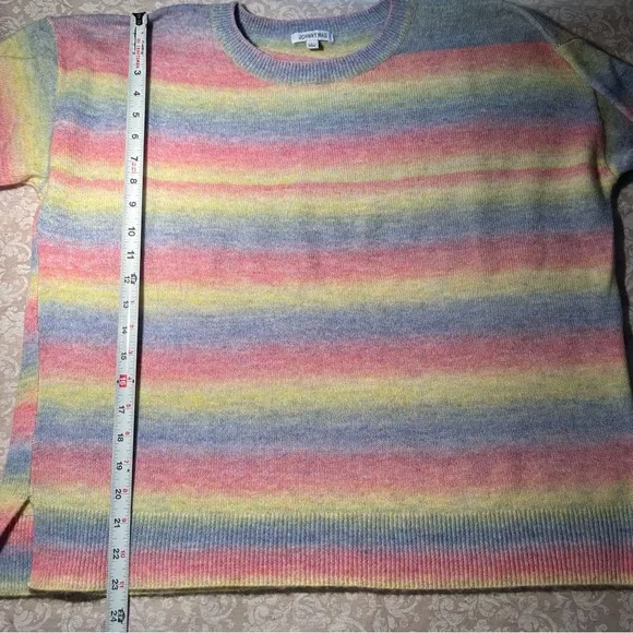 Johnny Was~ Sunrise Pastel Rainbow Boho Pullover Sweater in size large