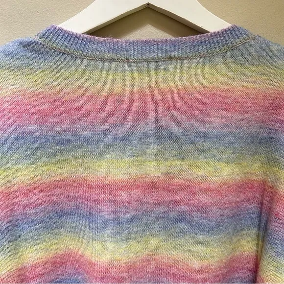 Johnny Was~ Sunrise Pastel Rainbow Boho Pullover Sweater in size large