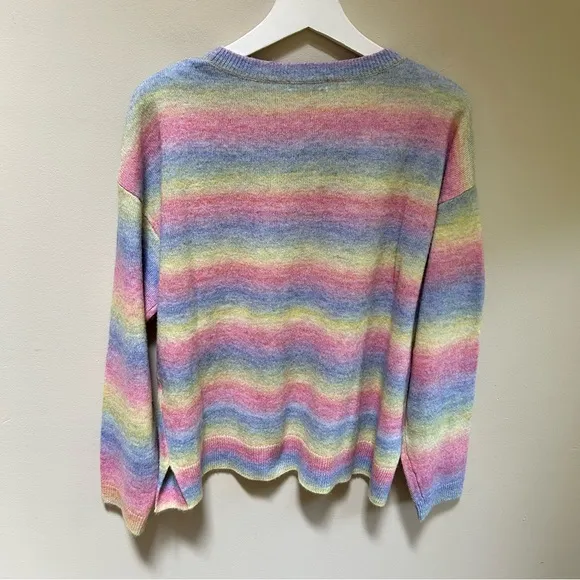 Johnny Was~ Sunrise Pastel Rainbow Boho Pullover Sweater in size large