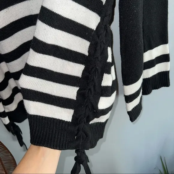JOIE Lantz Womens Striped Boxy Mock Turtleneck Sweater