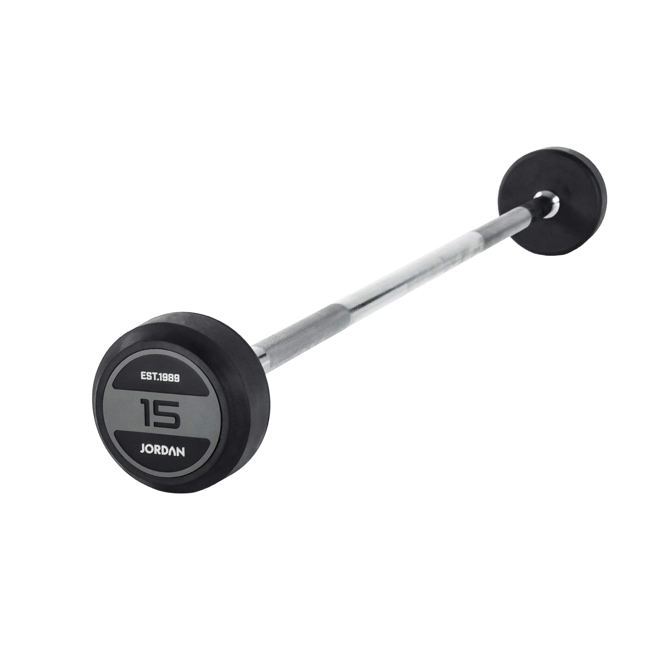 JORDAN® Rubber Barbells - Straight Bar (Grey)