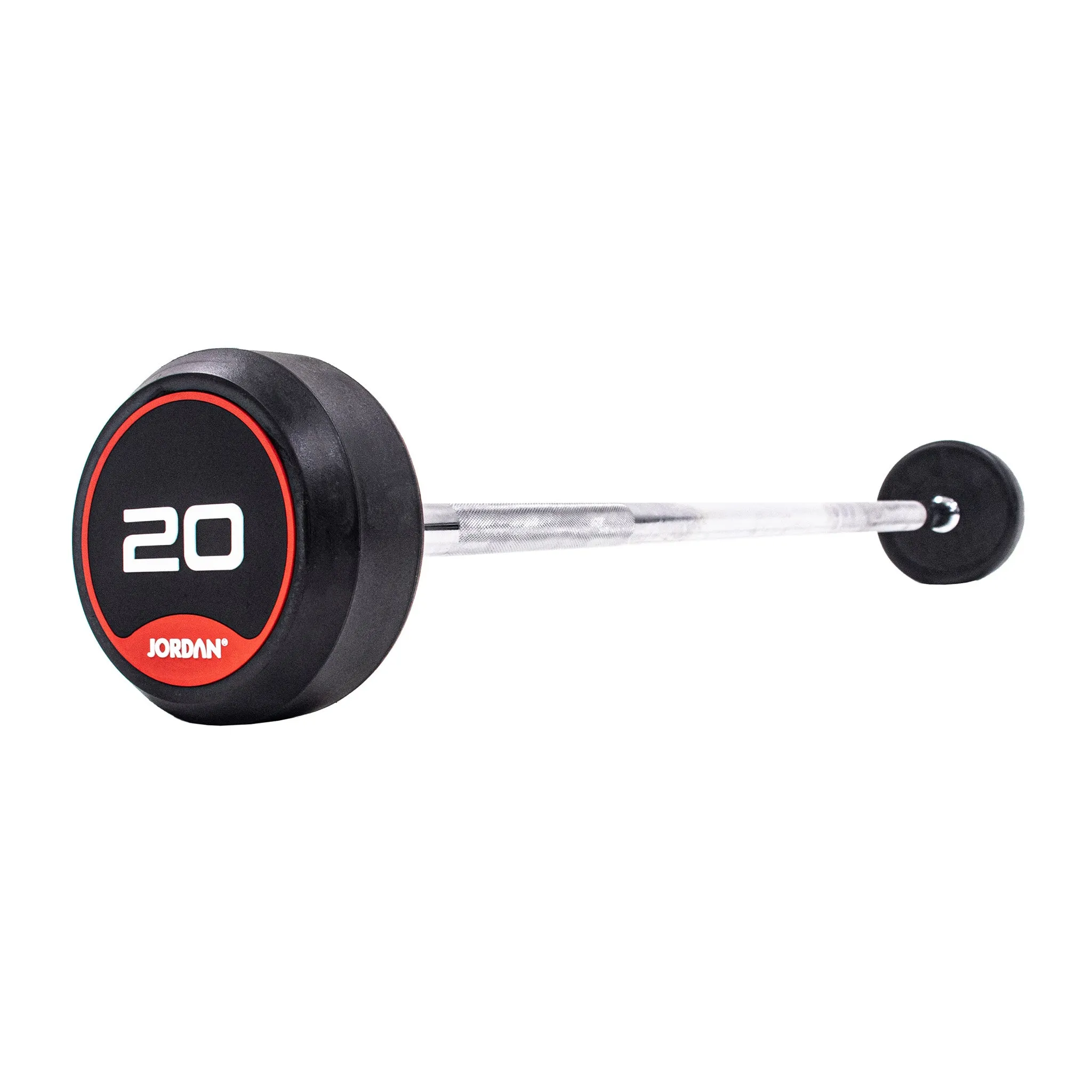 JORDAN® Rubber Barbells - Straight Bar (Red)