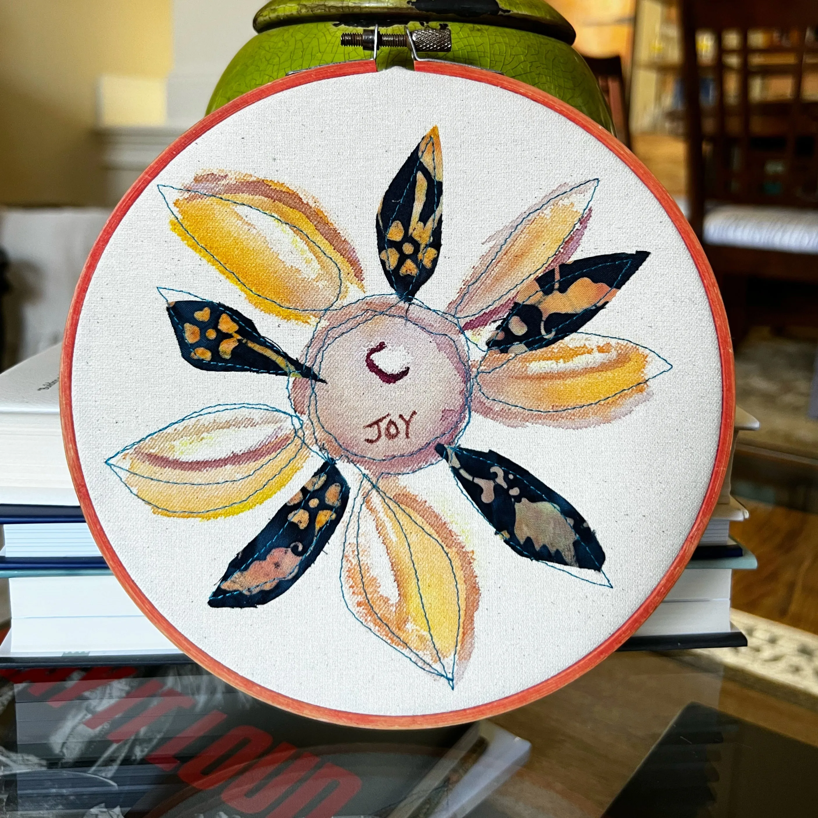 joy more - word hoop art