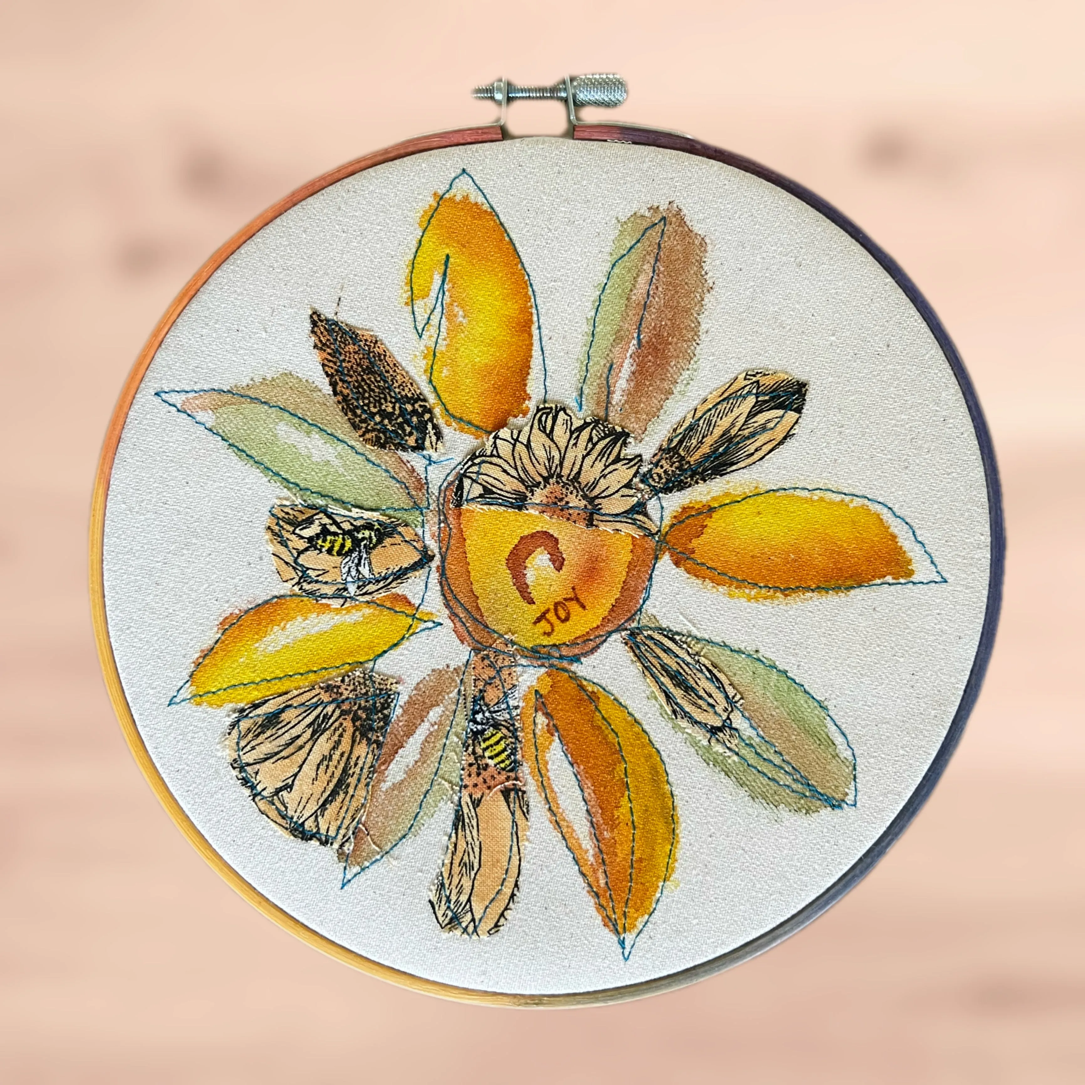 joy more - word hoop art