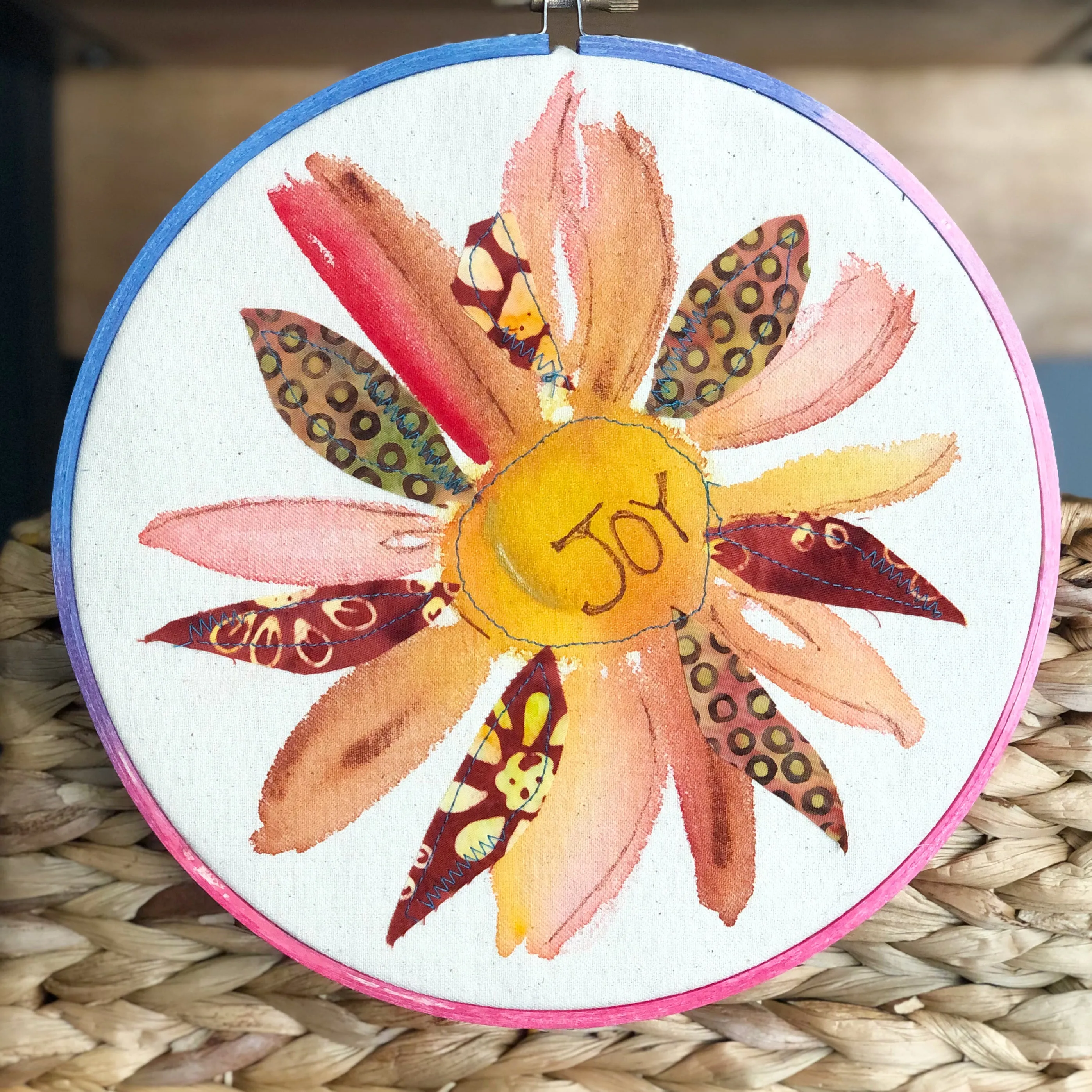 joy more - word hoop art